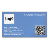 Carte De Visite Magnétique Logo simple et code QR bleu (devant)