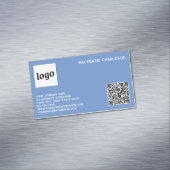 Carte De Visite Magnétique Logo simple et code QR bleu (In Situ)
