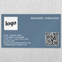 Logo simple et code QR Dusty Blue Grey