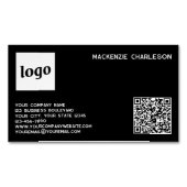 Carte De Visite Magnétique Logo simple et code QR noir (devant)