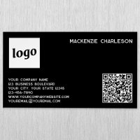 Logo simple et code QR noir