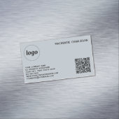 Carte De Visite Magnétique Logo simple et code QR Poudre bleu (In Situ)