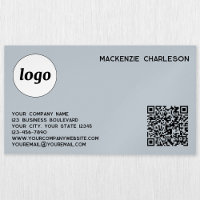 Logo simple et code QR Poudre bleu