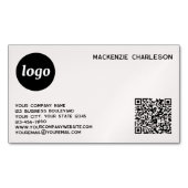 Carte De Visite Magnétique Logo simple et code QR rose poudré (devant)