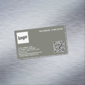 Carte De Visite Magnétique Logo simple et code QR Sage Green (In Situ)
