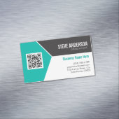 Carte De Visite Magnétique Logo Turquoise Turquoise Entreprise QR Code (In Situ)