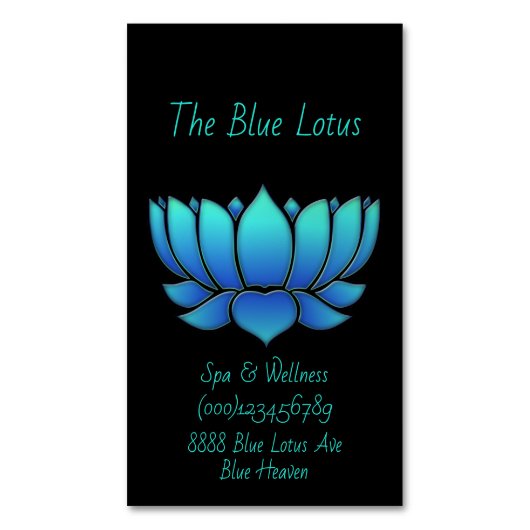 Carte De Visite Magnétique lotus bleu - (devant Vertical)