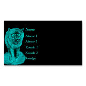 Carte De Visite Magnétique Loup noir en colère dans la nuit (devant)