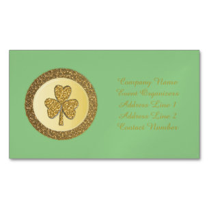 Carte De Visite Magnétique Lucky Irish Shamrock Gold Coin personnalisé
