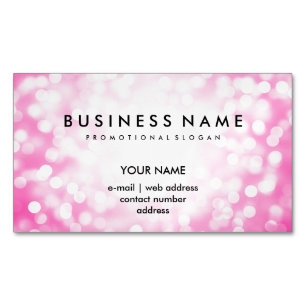 Carte De Visite Magnétique Lumières roses professionnelles élégantes de