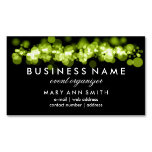 Carte De Visite Magnétique Lumières vertes professionnelles élégantes de