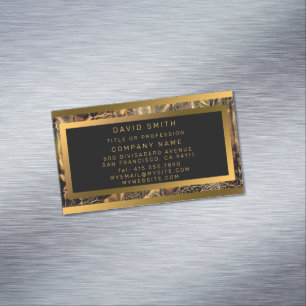 Carte De Visite Magnétique Luxe Unique Bois Or