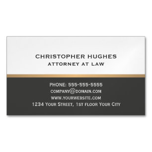 Carte De Visite Magnétique Mandataire blanche gris-foncé élégante simple d