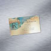 Carte De Visite Magnétique Marbre bleu or élégant (In Situ)
