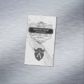 Carte De Visite Magnétique Marbre classique Étiquette rétro Barber lame et ba (In Situ)