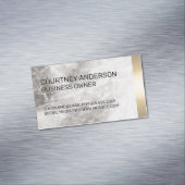 Carte De Visite Magnétique Marbre et cuir de finition or métallique (In Situ)