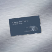 Carte De Visite Magnétique Marine Blue Elegant Plain Professionnel (In Situ)