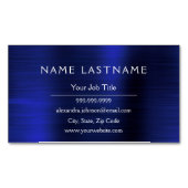 Carte De Visite Magnétique Marine Blue Metallic Foil Entreprise moderne (devant)