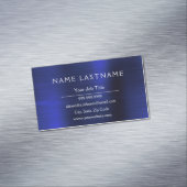 Carte De Visite Magnétique Marine Blue Metallic Foil Entreprise moderne (In Situ)