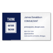 Carte De Visite Magnétique Marine de consultants professionnels modernes (devant)