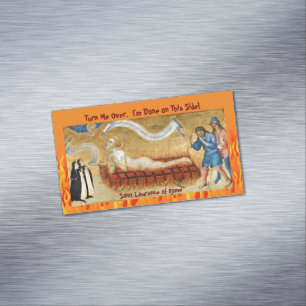 Carte De Visite Magnétique Martyr de St. Lawrence, avec Deux Nonnes (M 022)