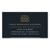 Carte De Visite Magnétique Masonry Bricklayer Brick Company (devant)