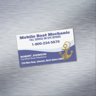 Carte De Visite Magnétique Mécanicien de bateaux mobile