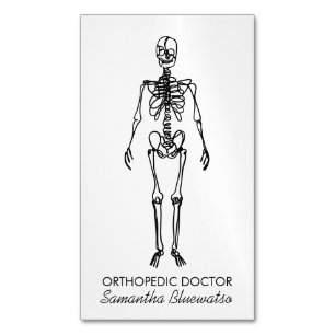 Carte De Visite Magnétique Médecin orthopédique squelettique sculptant l'os s