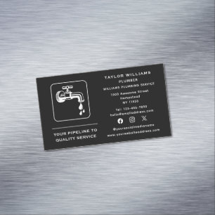 Carte De Visite Magnétique Médias sociaux Faucet eau goutte plomberie de plom