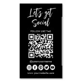 Carte De Visite Magnétique Médias Sociaux Modernes QR Code Se Connecter Avec  (devant Vertical)