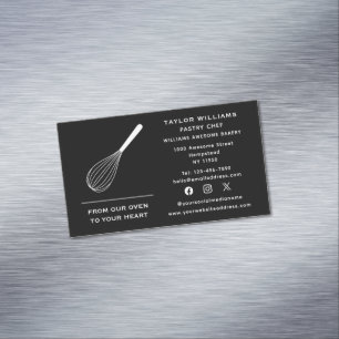 Carte De Visite Magnétique Médias sociaux Whisk Baker boulangerie Bake Shop R