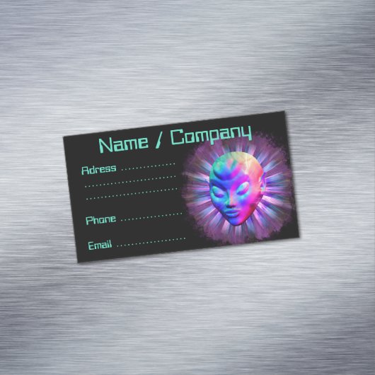 Carte De Visite Magnétique Méditation Alien psychédélique (In Situ)