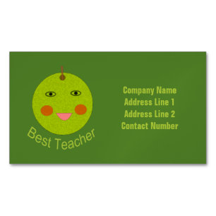 Carte De Visite Magnétique Meilleur enseignant Happy Apple Custom