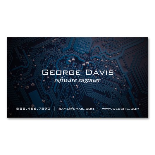 Carte De Visite Magnétique Micropuce | Ingénieur logiciel (devant)