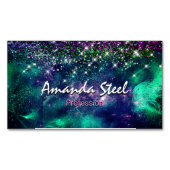 Carte De Visite Magnétique Mignonne parties scintillant vert violet foncé (devant)