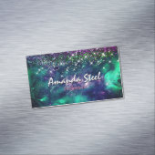 Carte De Visite Magnétique Mignonne parties scintillant vert violet foncé (In Situ)