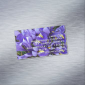 Carte De Visite Magnétique Miniature Bleu Irises Printemps Floral (In Situ)