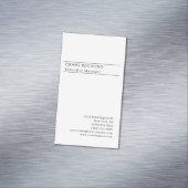 Carte De Visite Magnétique Minimalist Modern Plain Trendy Black White (In Situ)