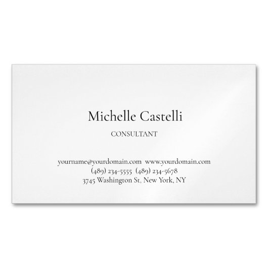 Carte De Visite Magnétique Minimalist Professional Unique Classical Custom (devant)