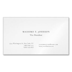 Carte De Visite Magnétique Minimaliste Classique Simple