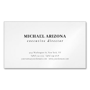 Carte De Visite Magnétique Minimaliste simple noir blanc