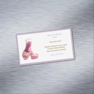 Carte De Visite Magnétique Mode Chaussures rose violet pour femmes