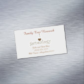 Carte De Visite Magnétique Modèle de chercheur de généalogie (In Situ)