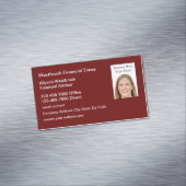 Carte De Visite Magnétique Modèle photo du conseiller financier (In Situ)