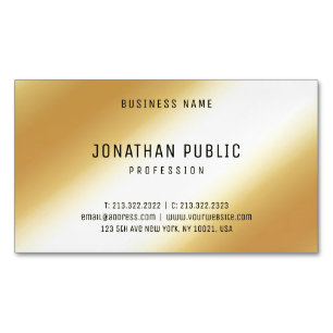 Carte De Visite Magnétique Modèle professionnel tendance Elegant Gold Look