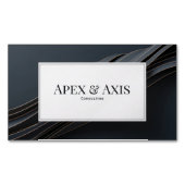 Carte De Visite Magnétique Modern 3D Black and Rose Gold Fluid Waves (devant)