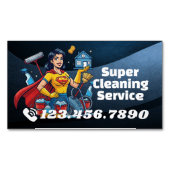 Carte De Visite Magnétique Modern House Cleaning Maid Service Housekeeping (devant)