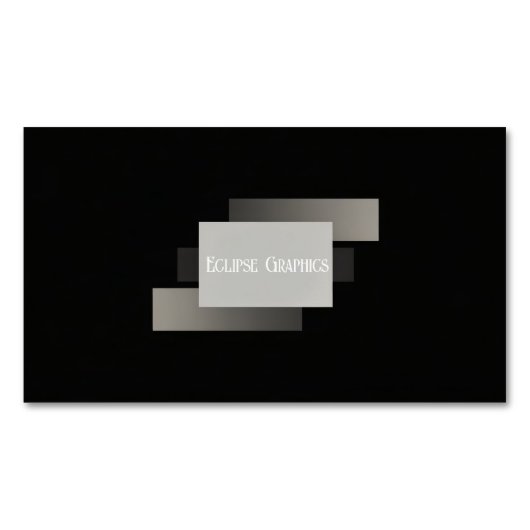 Carte De Visite Magnétique Modern Minimalist Layered Geometric Grey Black (devant)