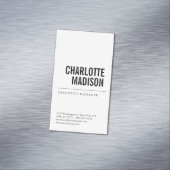 Carte De Visite Magnétique Modern Simple White Trendy Minimalist Plain  (In Situ)