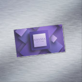 Carte De Visite Magnétique Moderne 3D texturé géométrique violet (In Situ)
